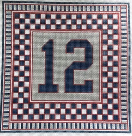 click here to view larger image of Football Fan Pillow A - New England (hand painted canvases)