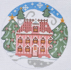 click here to view larger image of Pink House Ornament (hand painted canvases)