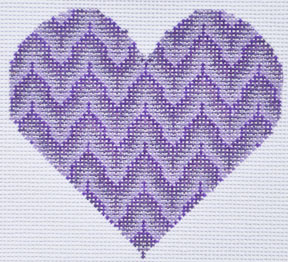 click here to view larger image of Purple Bargello Heart (hand painted canvases)