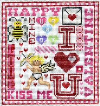 click here to view larger image of Valentine Sampler (hand painted canvases)