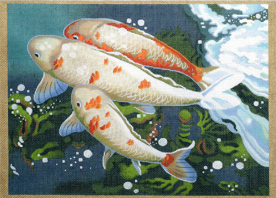 click here to view larger image of Carp Detail #2 (hand painted canvases)