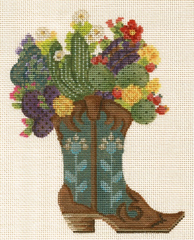 click here to view larger image of Desert Blooms Boot (hand painted canvases)