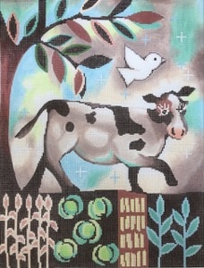 click here to view larger image of Cow In The Garden (hand painted canvases)
