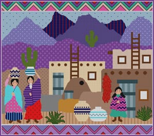 click here to view larger image of Indian Village (hand painted canvases)