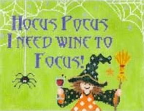 click here to view larger image of Hocus Pocus I Need Wine  (hand painted canvases)