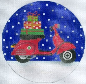 click here to view larger image of Vespa Holiday Ornament (hand painted canvases)