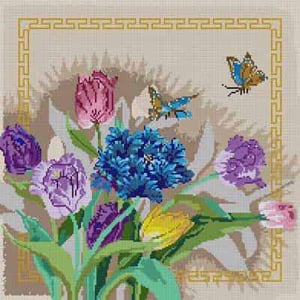 click here to view larger image of Tulips & Butterflies (hand painted canvases)