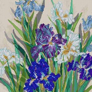 click here to view larger image of Iris Garden (hand painted canvases)
