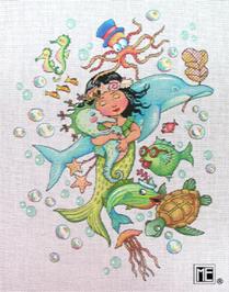 click here to view larger image of Keep Swimming Mermaid (hand painted canvases)
