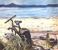 click here to view larger image of Bike on Beach (hand painted canvases)