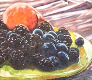 click here to view larger image of Blackberries & Peach (hand painted canvases)