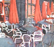 click here to view larger image of Umbrellas & Chairs (hand painted canvases)