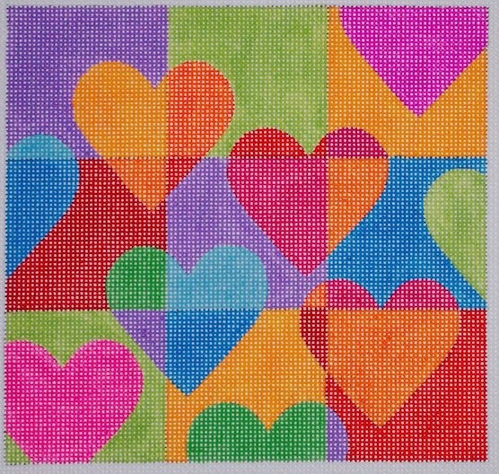 click here to view larger image of Floating Hearts (hand painted canvases)