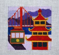click here to view larger image of San Francisco - Travel Coasters (hand painted canvases)