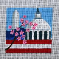 click here to view larger image of Washington DC - Travel Coasters (hand painted canvases)