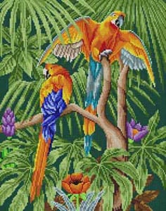 click here to view larger image of Parrots (hand painted canvases)