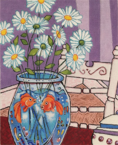 click here to view larger image of Daisies  (hand painted canvases)
