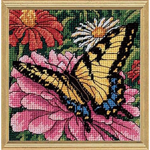 click here to view larger image of Butterly/Zinnia (needlepoint kits)