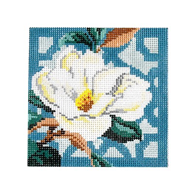 click here to view larger image of Trellis Coaster - Magnolia (hand painted canvases)