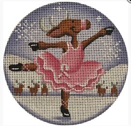 click here to view larger image of Pink Ballerina Reindeer Ornament (hand painted canvases)