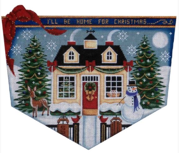 click here to view larger image of Christmas Cottage Cuff - 13M (hand painted canvases)