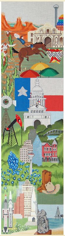 click here to view larger image of Bell Pull - Texas (hand painted canvases)