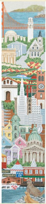 click here to view larger image of Bell Pull - San Francisco (hand painted canvases)