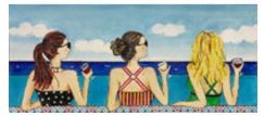 click here to view larger image of Girls on Beach (hand painted canvases)