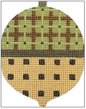 click here to view larger image of Plaid and Dots Acorn (hand painted canvases)