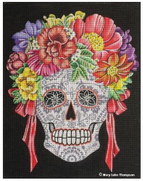 click here to view larger image of Flower Skull (hand painted canvases)