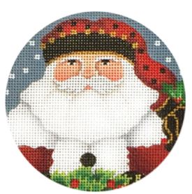 click here to view larger image of Acorn Santa Ornament (hand painted canvases)