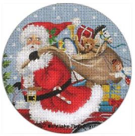 click here to view larger image of Santa Ornament (hand painted canvases)
