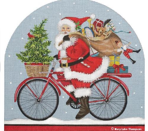 click here to view larger image of Santa Bike (hand painted canvases)