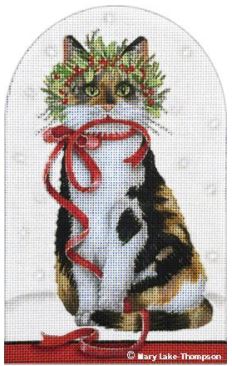 click here to view larger image of Ribbon Kitty (hand painted canvases)