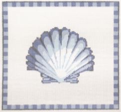 click here to view larger image of Classic Scallop in Ocean Blue (hand painted canvases)