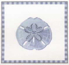 click here to view larger image of Sand Dollar in Ocean Blue (hand painted canvases)