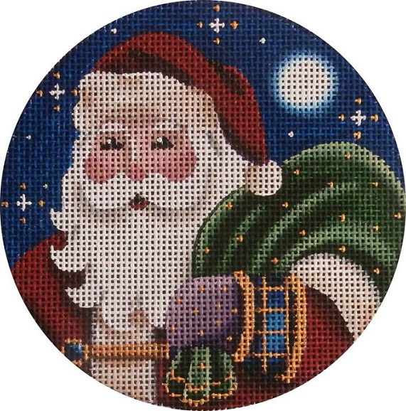 click here to view larger image of Santa Ornament (hand painted canvases)
