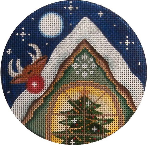 click here to view larger image of Rudolph Ornament (hand painted canvases)