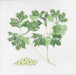 click here to view larger image of Botanical Spice Tile - Parsley (hand painted canvases)