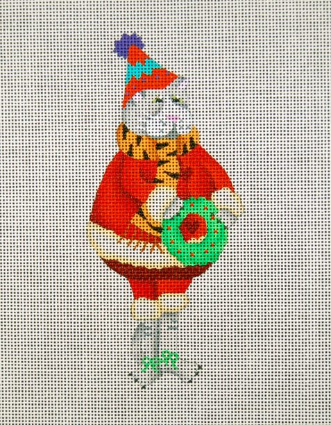 click here to view larger image of A Santa Cat With Wreath (hand painted canvases)