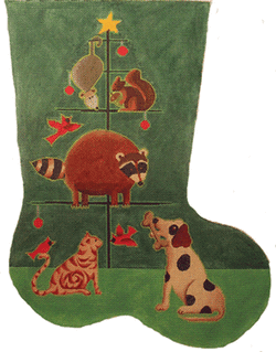click here to view larger image of Peaceable Kingdom Stocking (hand painted canvases)