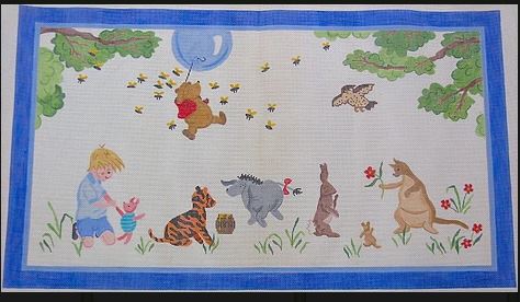 click here to view larger image of Pooh & Friends   (hand painted canvases 2)