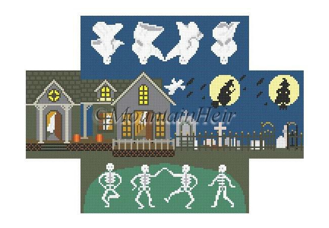 click here to view larger image of Haunted House Brick Cover  (hand painted canvases)