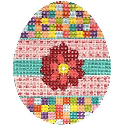 click here to view larger image of Checkered Egg (hand painted canvases)