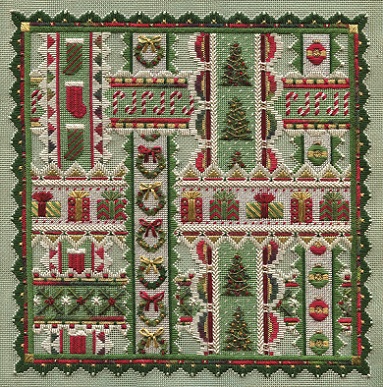 click here to view larger image of Holiday Ribbons (Includes Embellishments) (counted canvas work)