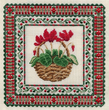 click here to view larger image of Red Cyclamen (Includes Embellishments) (counted canvas work)