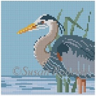 click here to view larger image of Grey Heron Coaster (hand painted canvases)