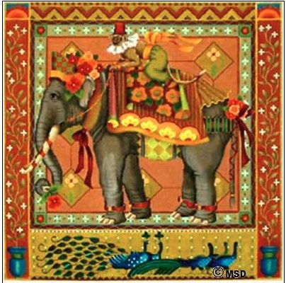 click here to view larger image of Elegant Elephant (hand painted canvases)