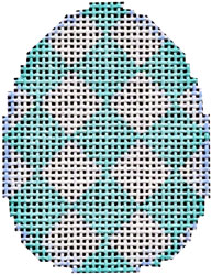 click here to view larger image of Aqua Harlequin Mini Egg (hand painted canvases)