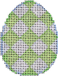 click here to view larger image of Lime Harlequin Mini Egg (hand painted canvases)
